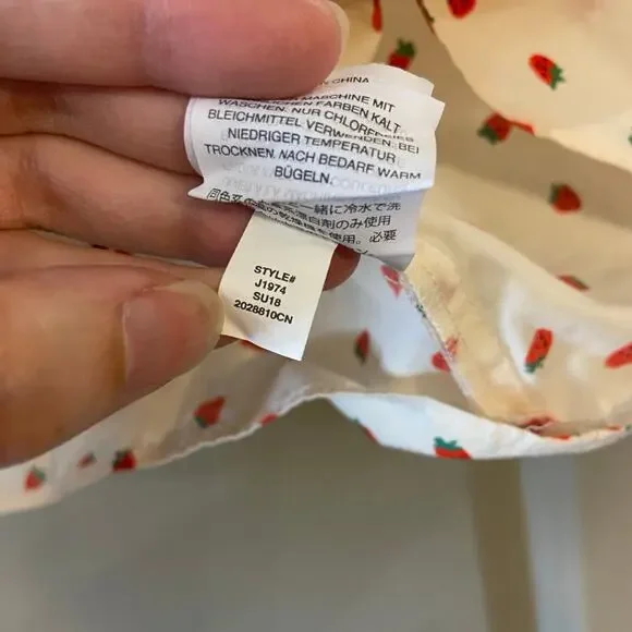 Madewell Women's Size 2 Cotton Tie-Front Keyhole Cami Top in Fresh Strawberries - Picture 11 of 12